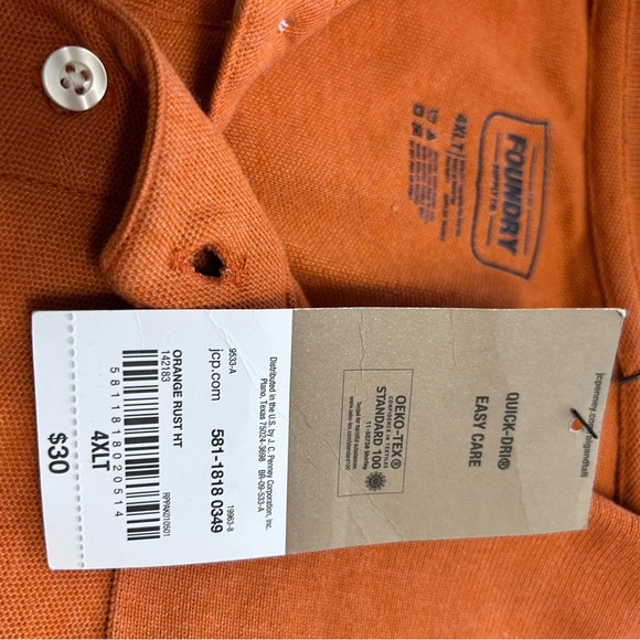 Foundry Casual Orange Men’s Polo

Size 4XLT - Picture 6 of 6